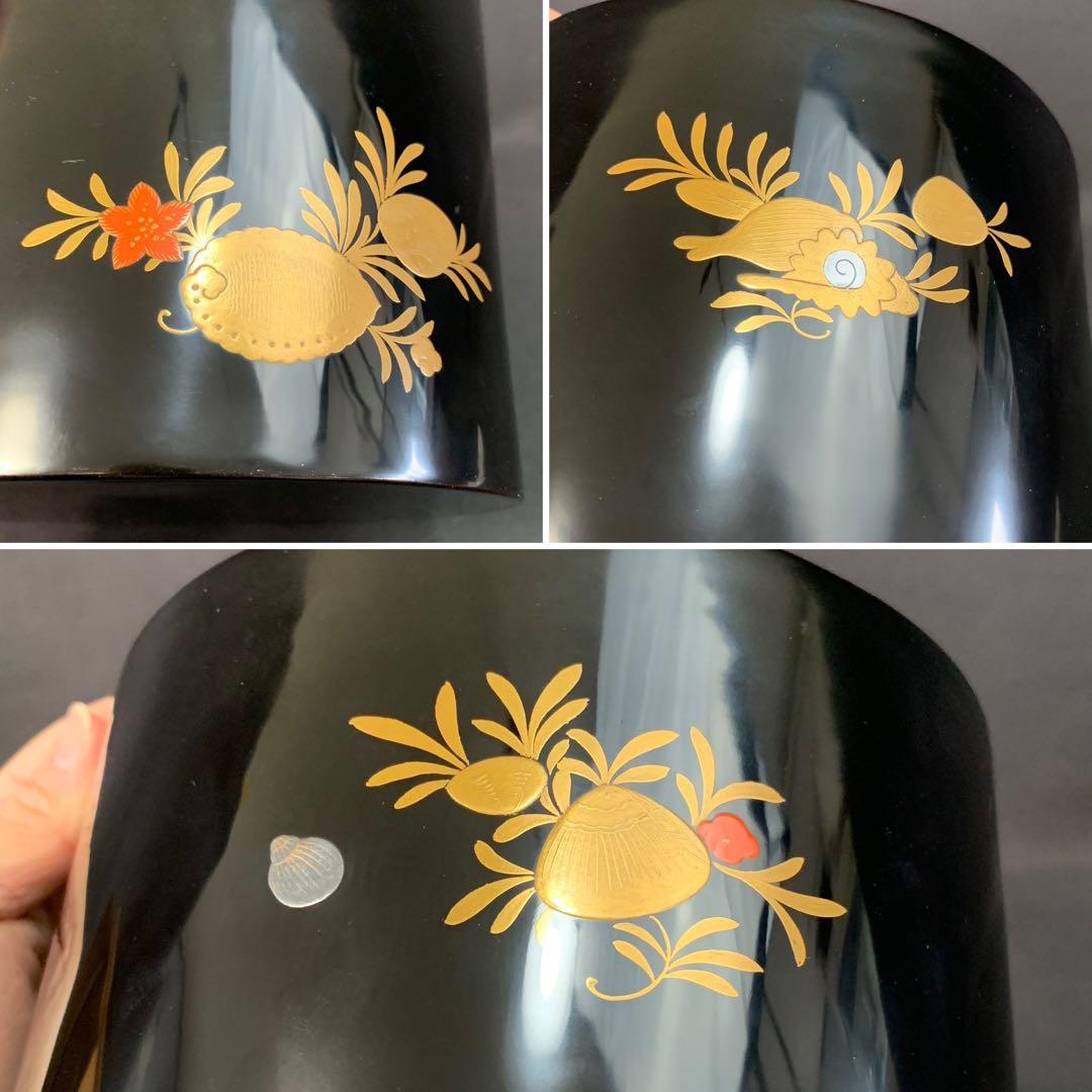 E313 送料無料　曲水指　漆器　蒔絵　茶道具　茶室　茶道　共箱