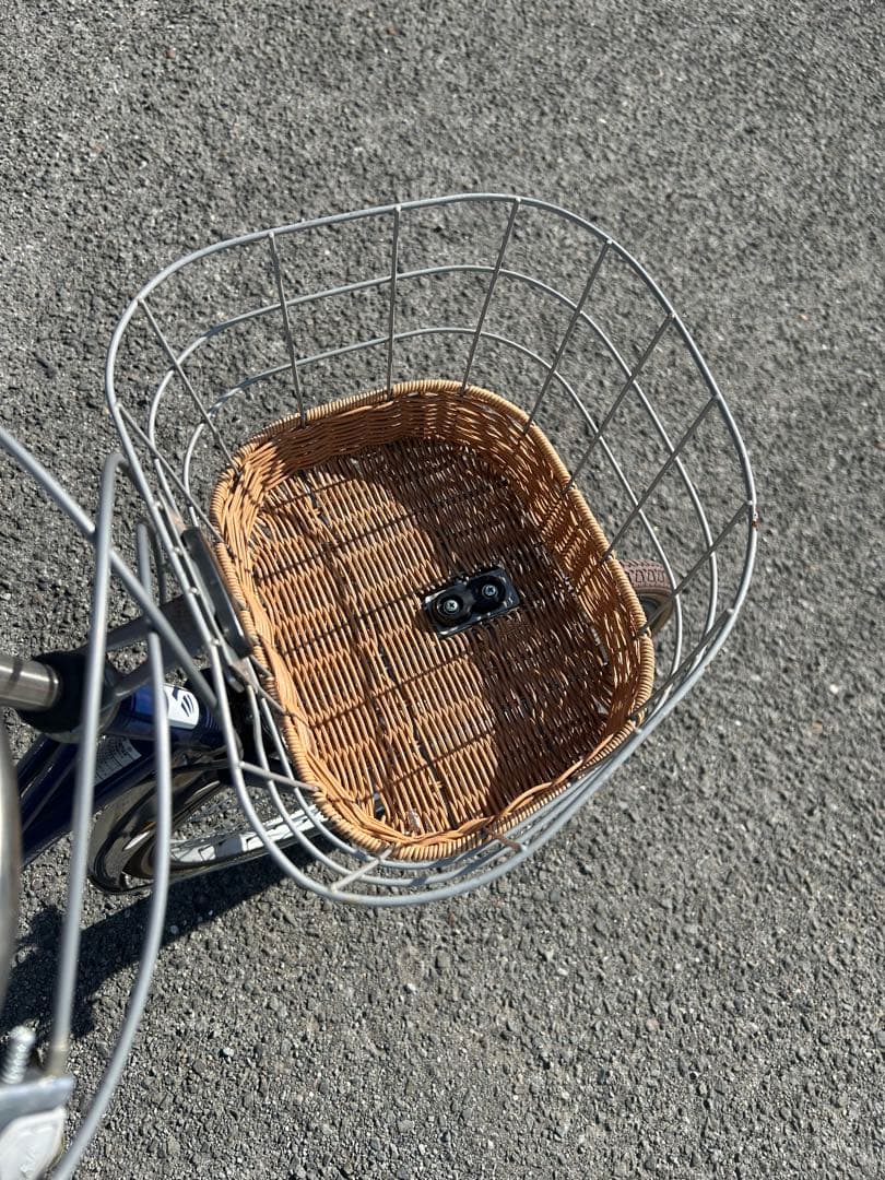 ネイビー シティサイクル 前カゴ付き 24インチ