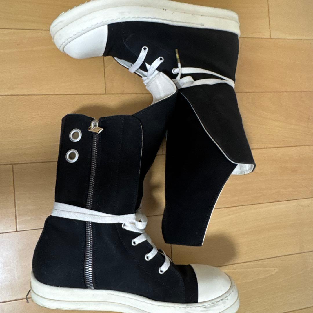 RICK OWENS DRKSHDW 黒キャンバスハイカットスニーカー