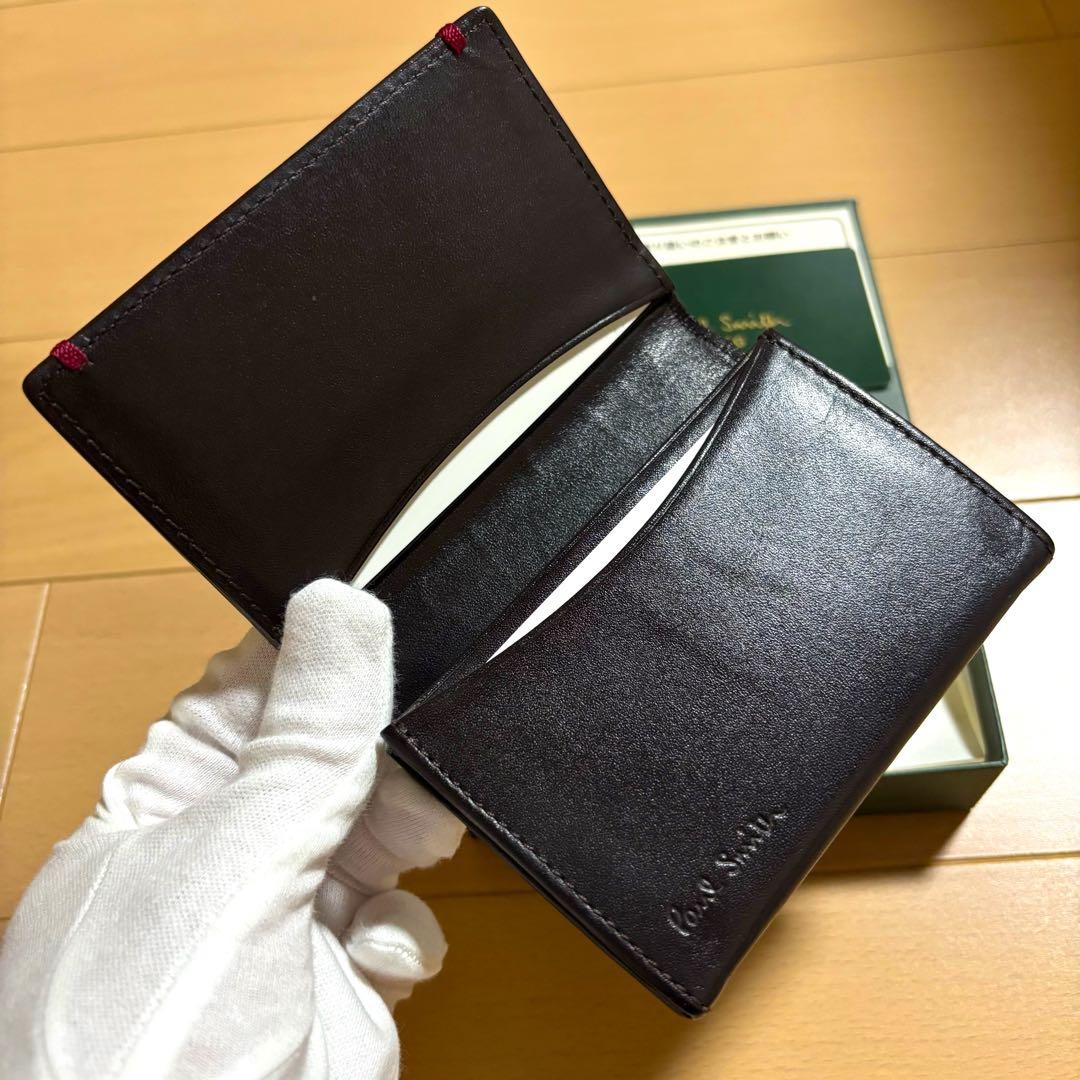 Paul Smith 名刺入れ　コードバン　最上位モデル　ブラウン　総革仕様