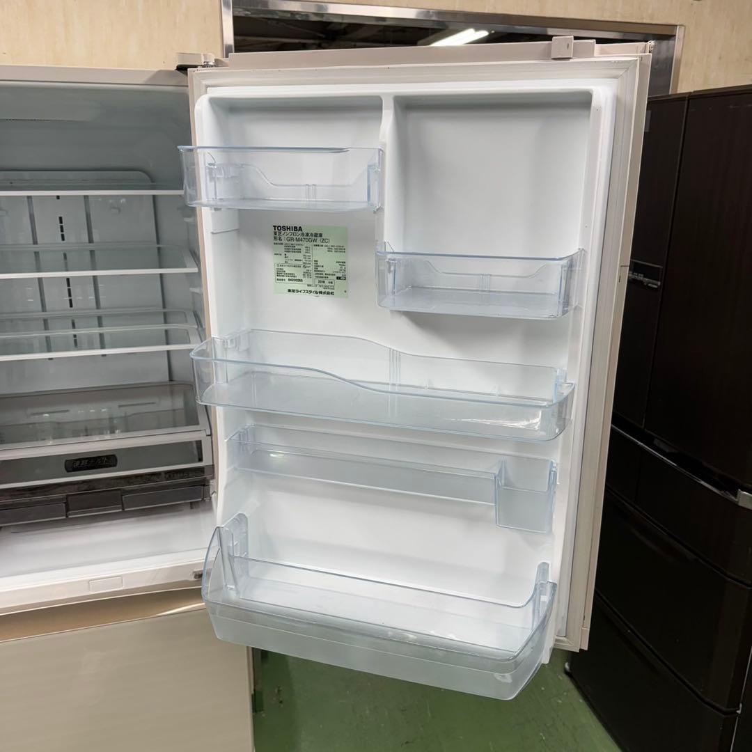 655 東芝 大型冷蔵庫 400L〜500L小型　家庭用サイズ　自動製氷　右開き