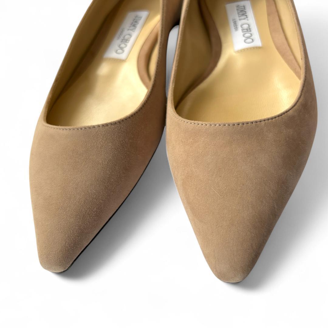極美品 ジミーチュウ ROMY FLAT ベージュ 36.5 約23.5cm