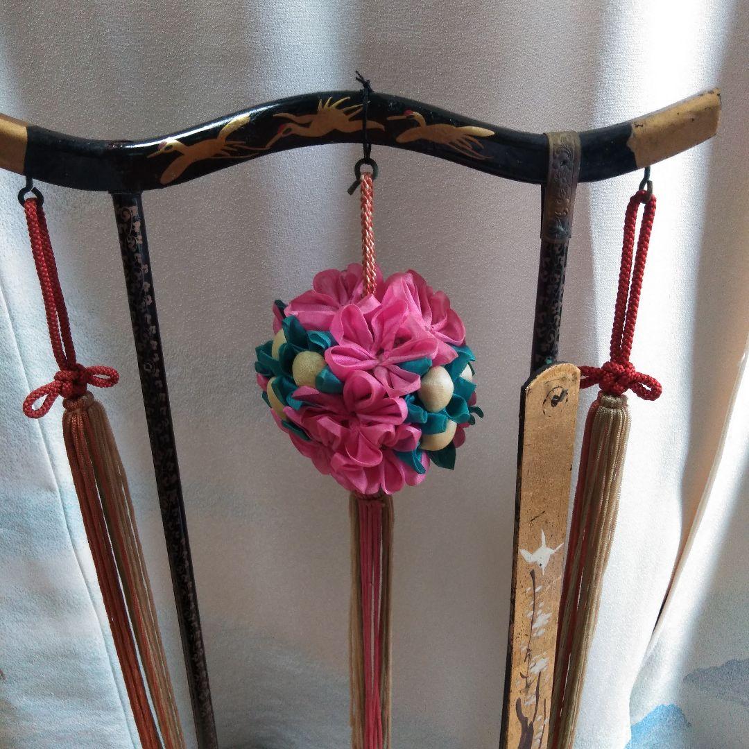 古Aー5　　雛飾り　 吊りくす玉飾り　つまみ細工