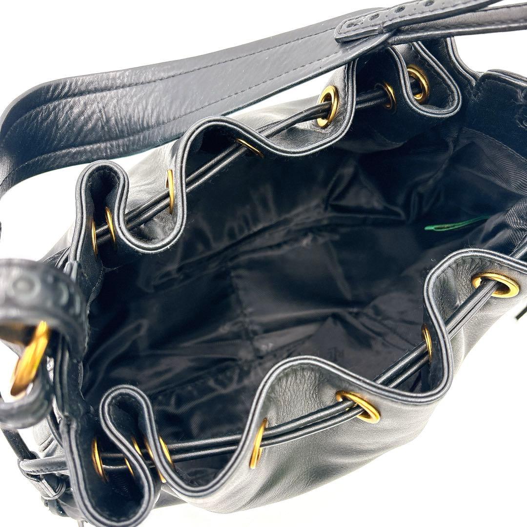 極美品✨LAUREN RALPH LAUREN 巾着バッグ タッセル ブラック