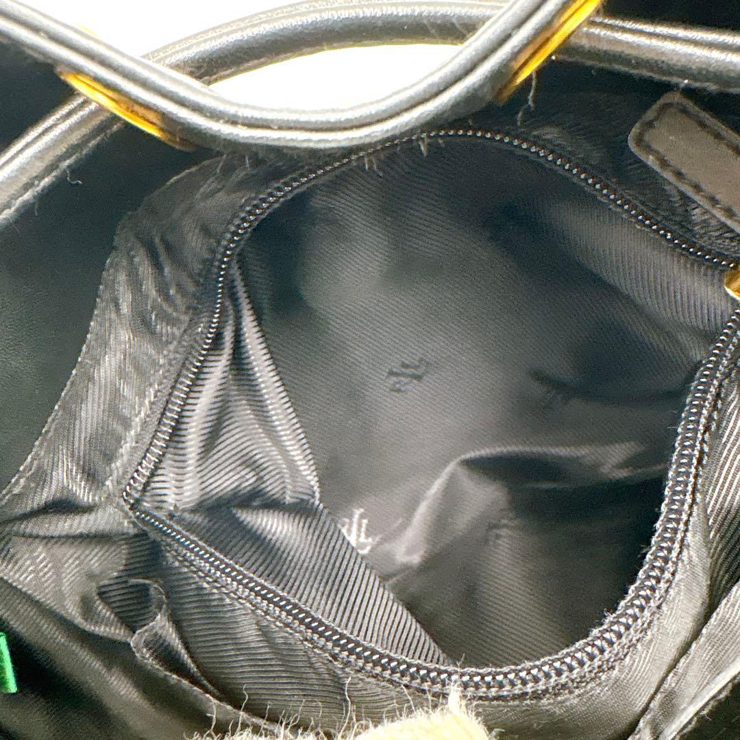 極美品✨LAUREN RALPH LAUREN 巾着バッグ タッセル ブラック