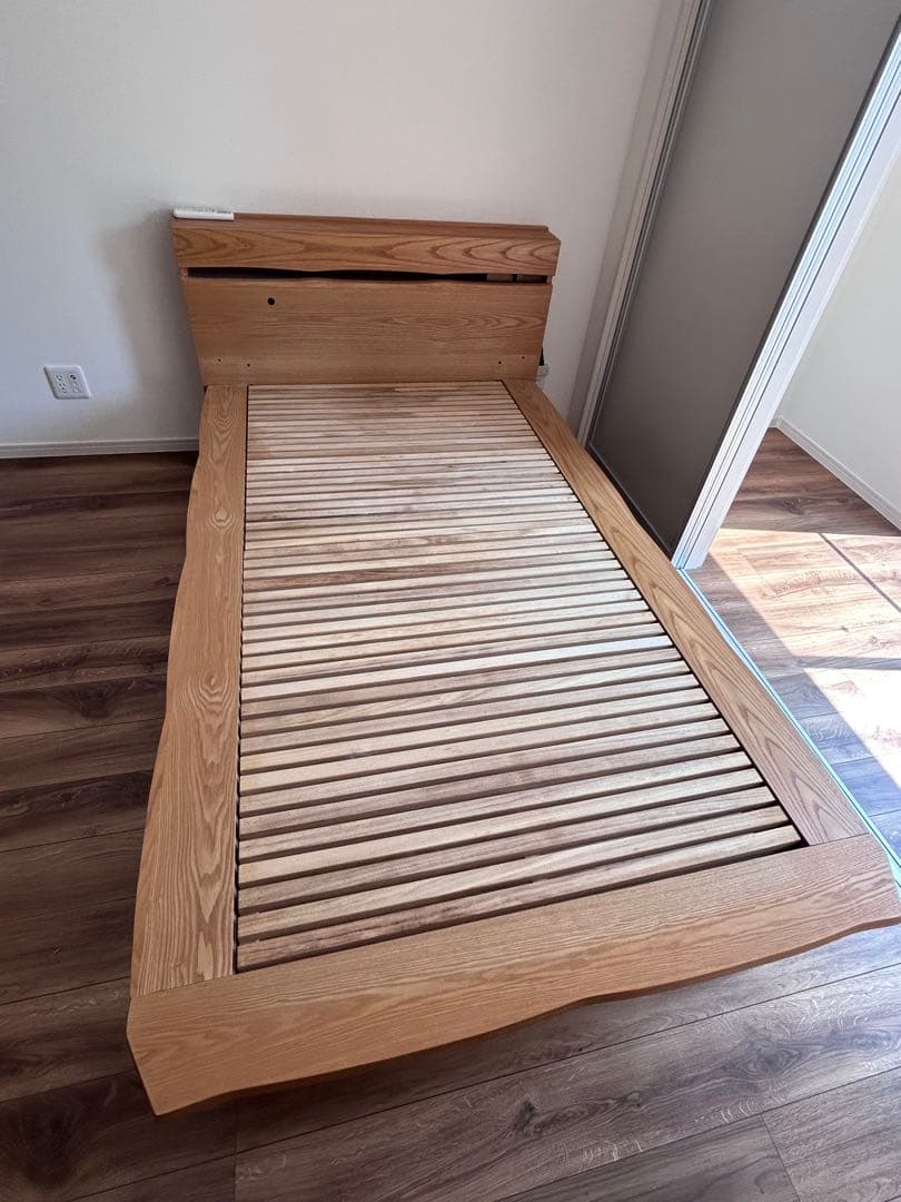 129cm セミダブル 木製ベッドフレーム 木製ヘッドボード