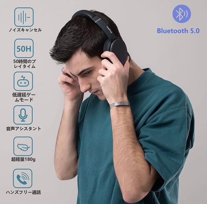 ヘッドホン ノイズキャンセリング Bluetooth 5.0 ブルートゥース
