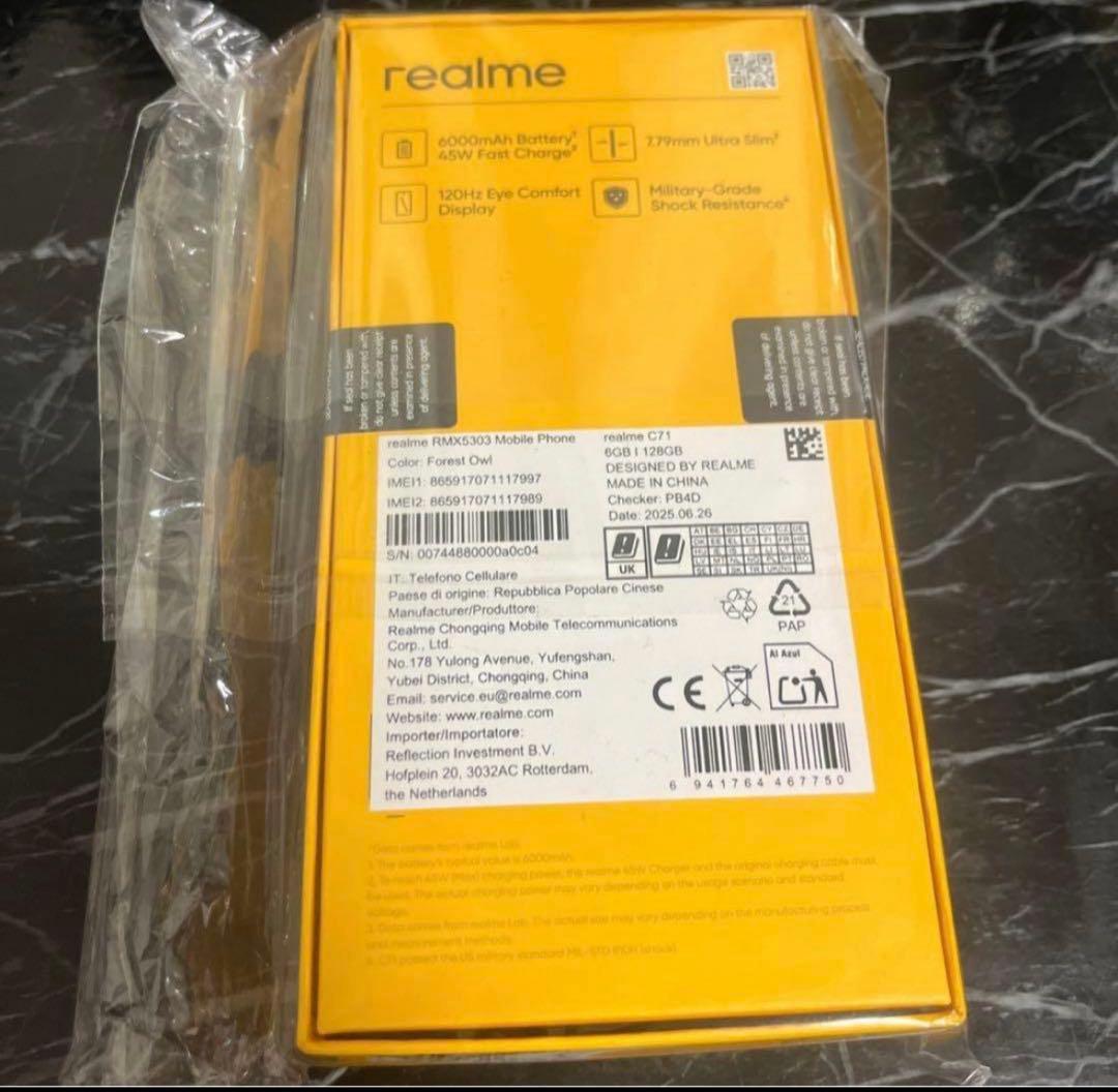 realme C71 スマートフォン 本体 6gb128gb