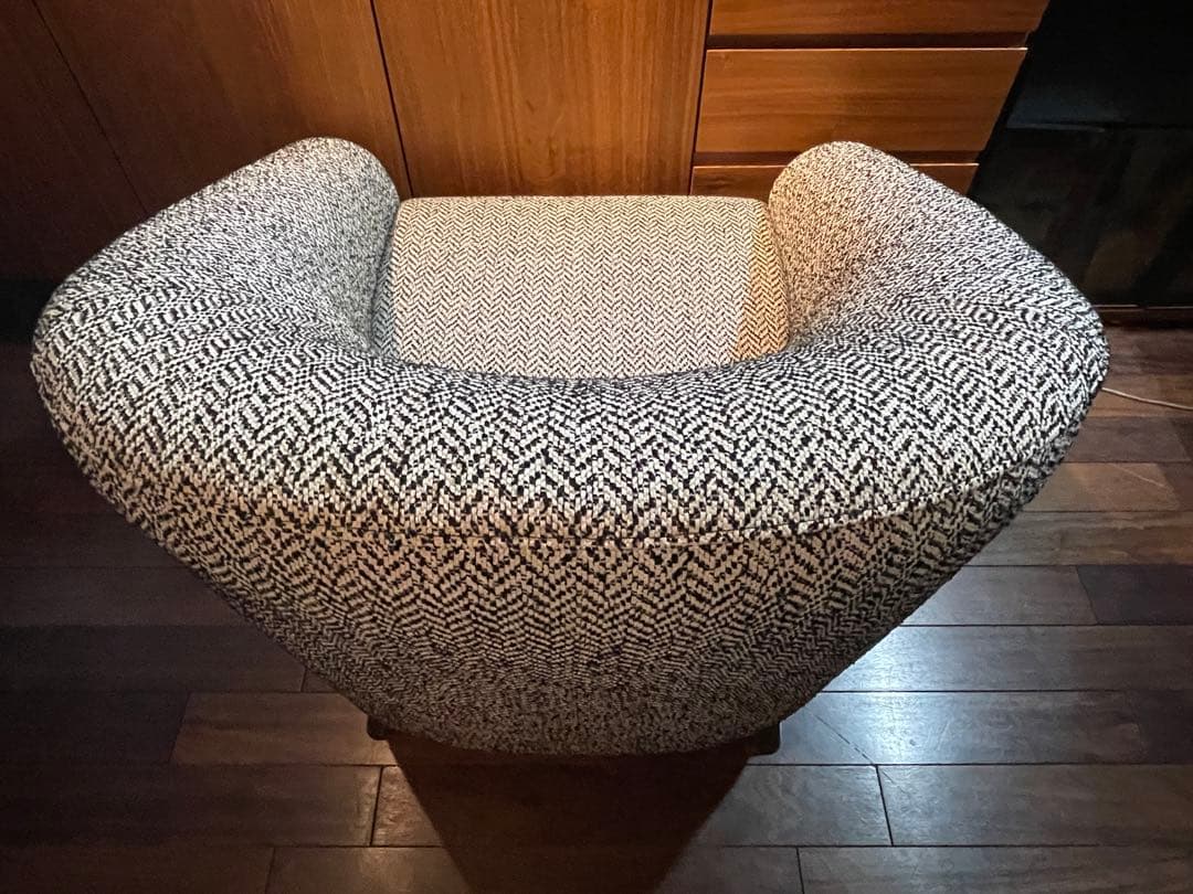 超美品■HUKLA 日本フクラ シングルソファー/1P/1人掛/ヘリンボーン織地