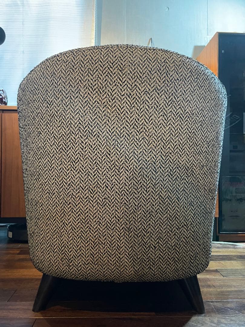 超美品■HUKLA 日本フクラ シングルソファー/1P/1人掛/ヘリンボーン織地