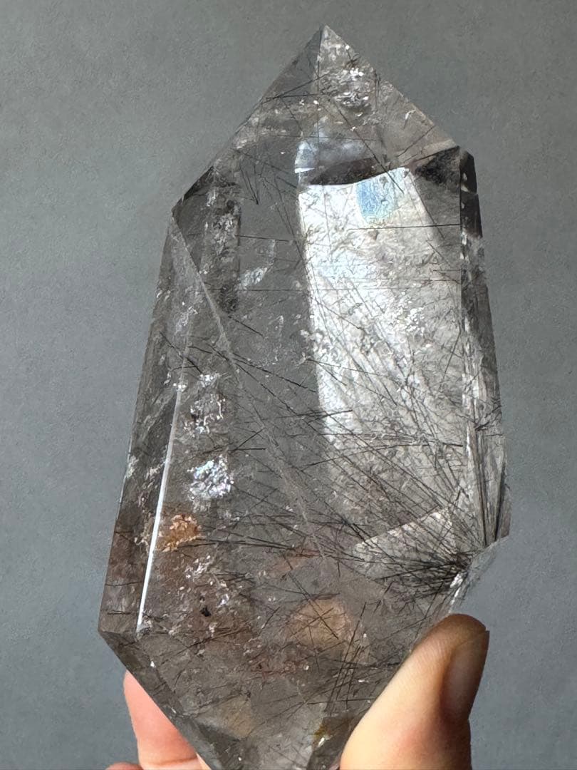 高透明＆高品質◎ブラジル産 ブラックルチルクォーツ ダブルポイント