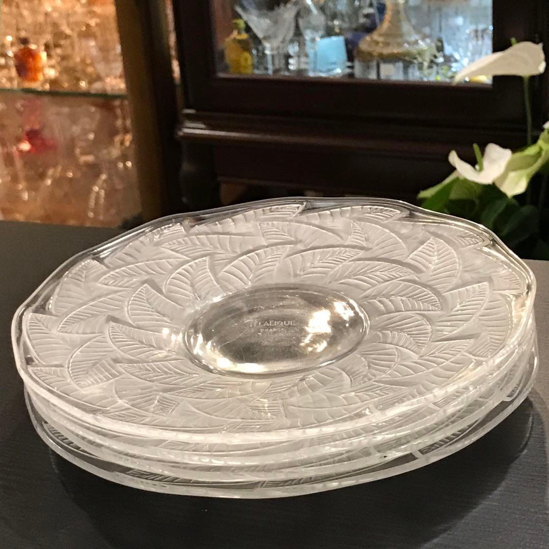稀少楽しいラリックLaliqueオルモーORMEAUXクリスタルデザートプレート