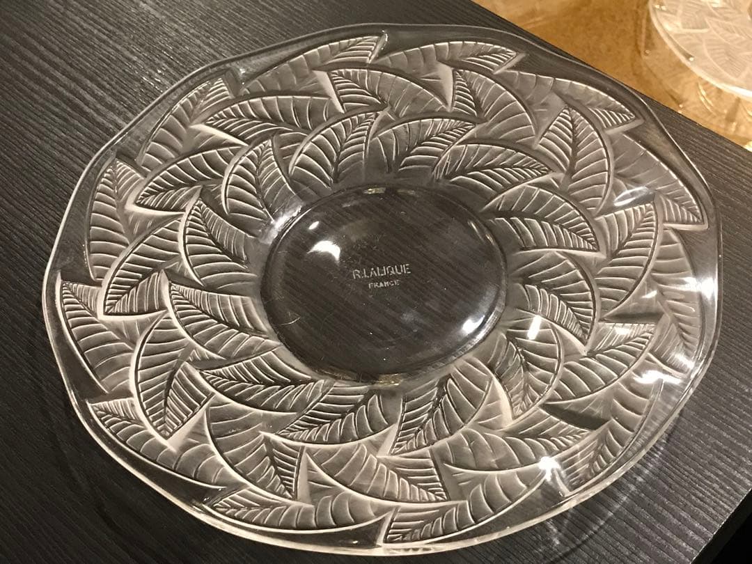 稀少楽しいラリックLaliqueオルモーORMEAUXクリスタルデザートプレート