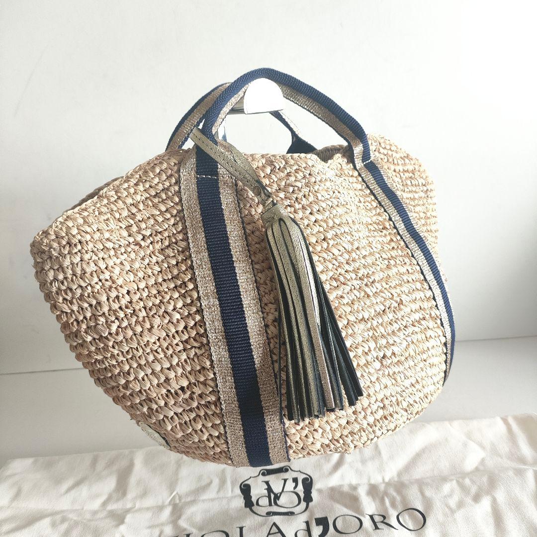 ヴィオラドーロ ラフィア トートバッグ　カゴバッグ　ラフィア