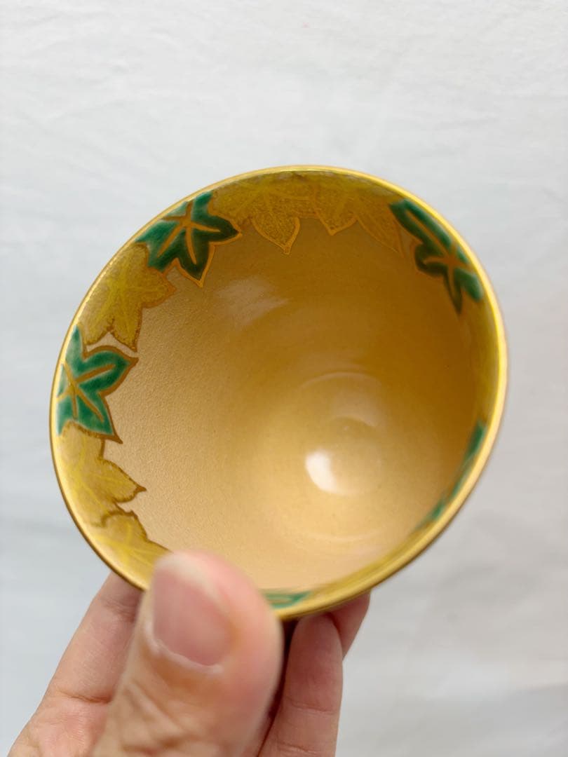 ほぼ未使用 懐石道具 京焼 金彩蒔絵 小吸物碗 箸洗5客揃え 見返し蒔絵 汁椀
