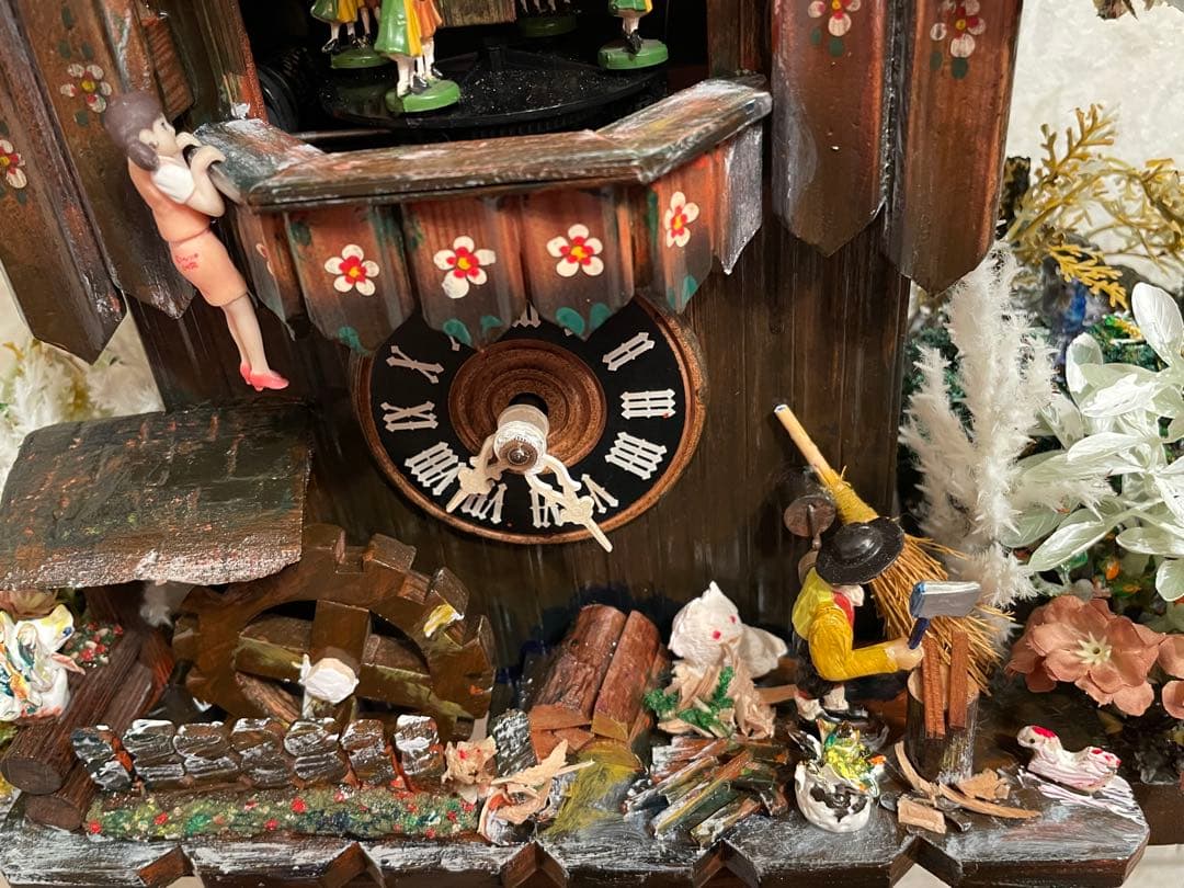 西ドイツ製　からくり鳩時計　稼働品 アンティーク 木製 ヴィンテージ　精度調整済