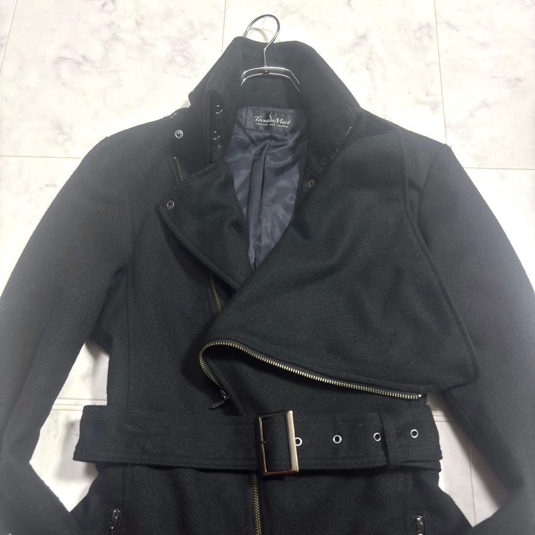 美品✨トルネードマート ウールコート 変形 ロング ベルト付 ブラック L