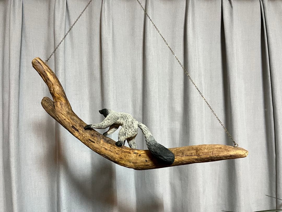 苔むす木工 木彫+流木 モビール