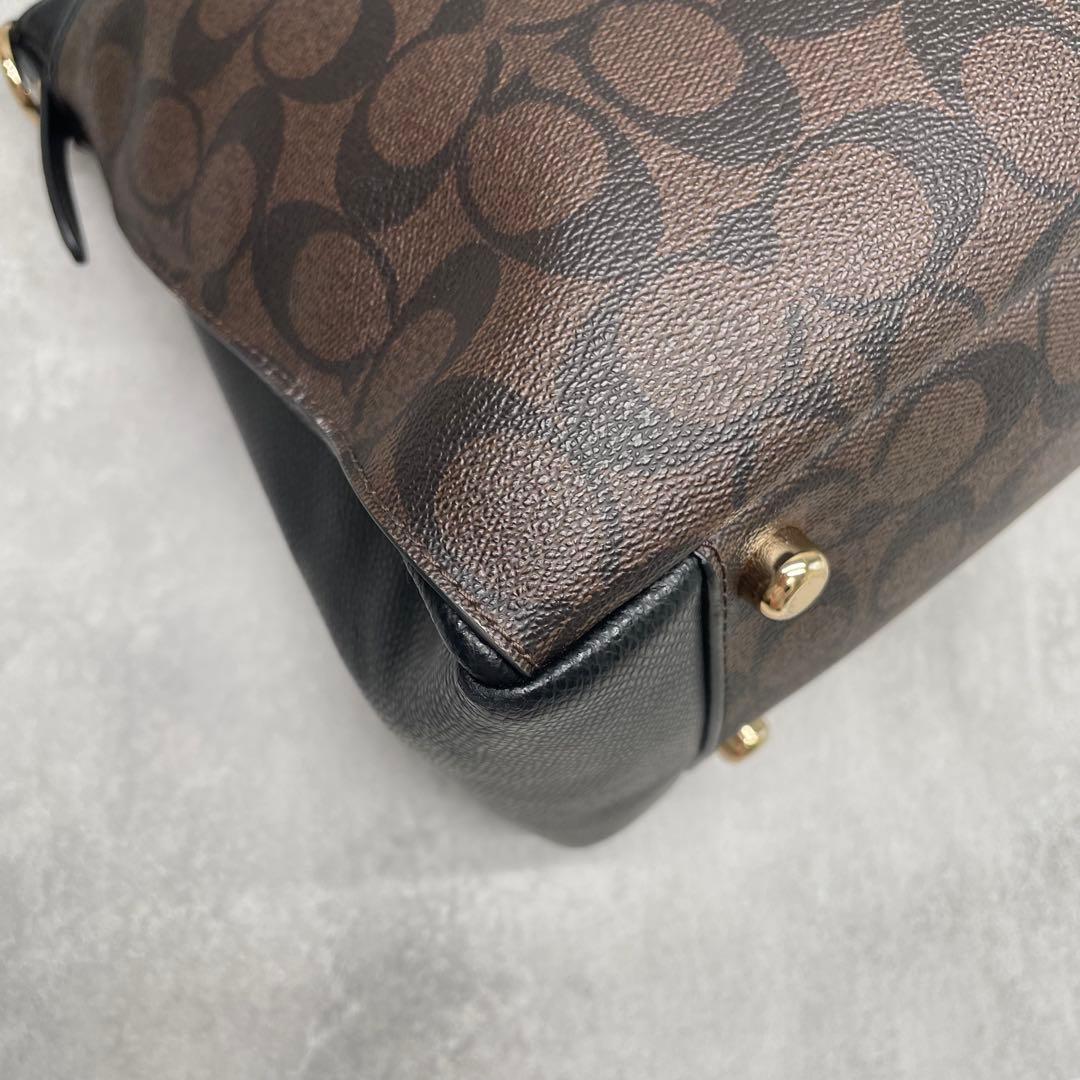 極美品✨A4可 コーチ 2way トート ショルダーバッグ PVC×レザー