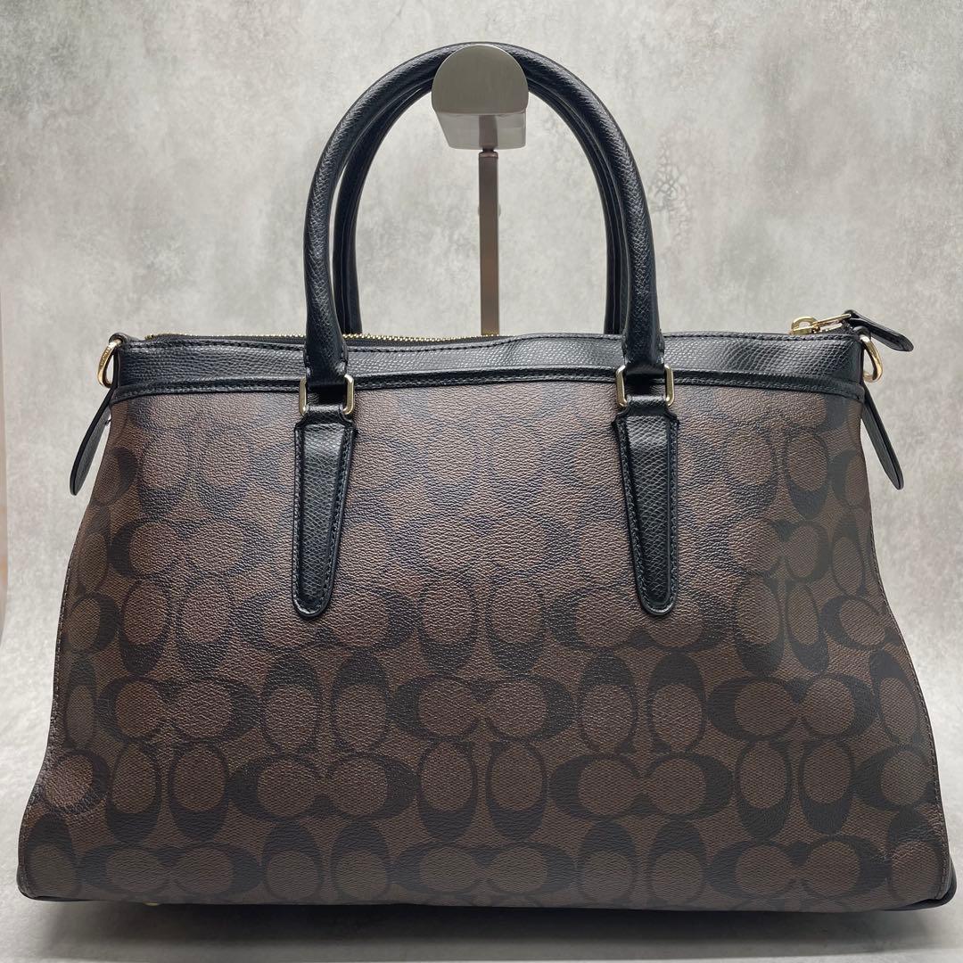 極美品✨A4可 コーチ 2way トート ショルダーバッグ PVC×レザー