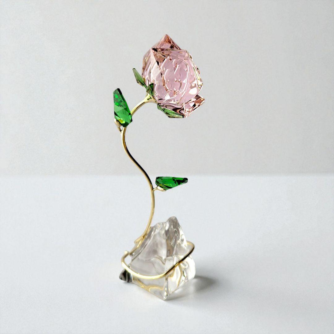 【極美品・現行品】スワロフスキー　フラワー　ローズ　オブジェ　箱付