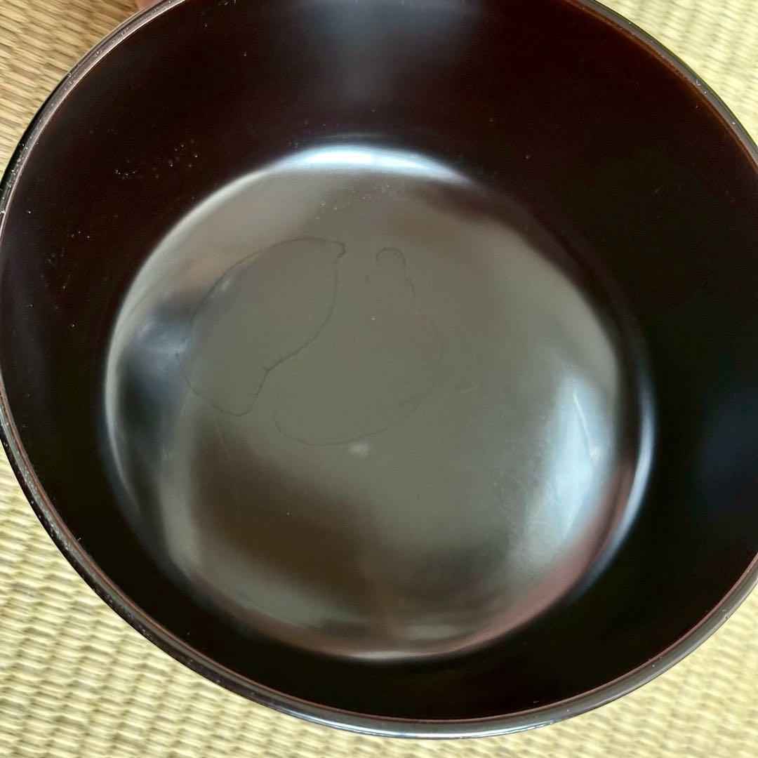 輪島塗 布着【四つ椀 5客組】小丸椀 入れ子 天然木 漆塗 黒真塗 懐石 茶道具