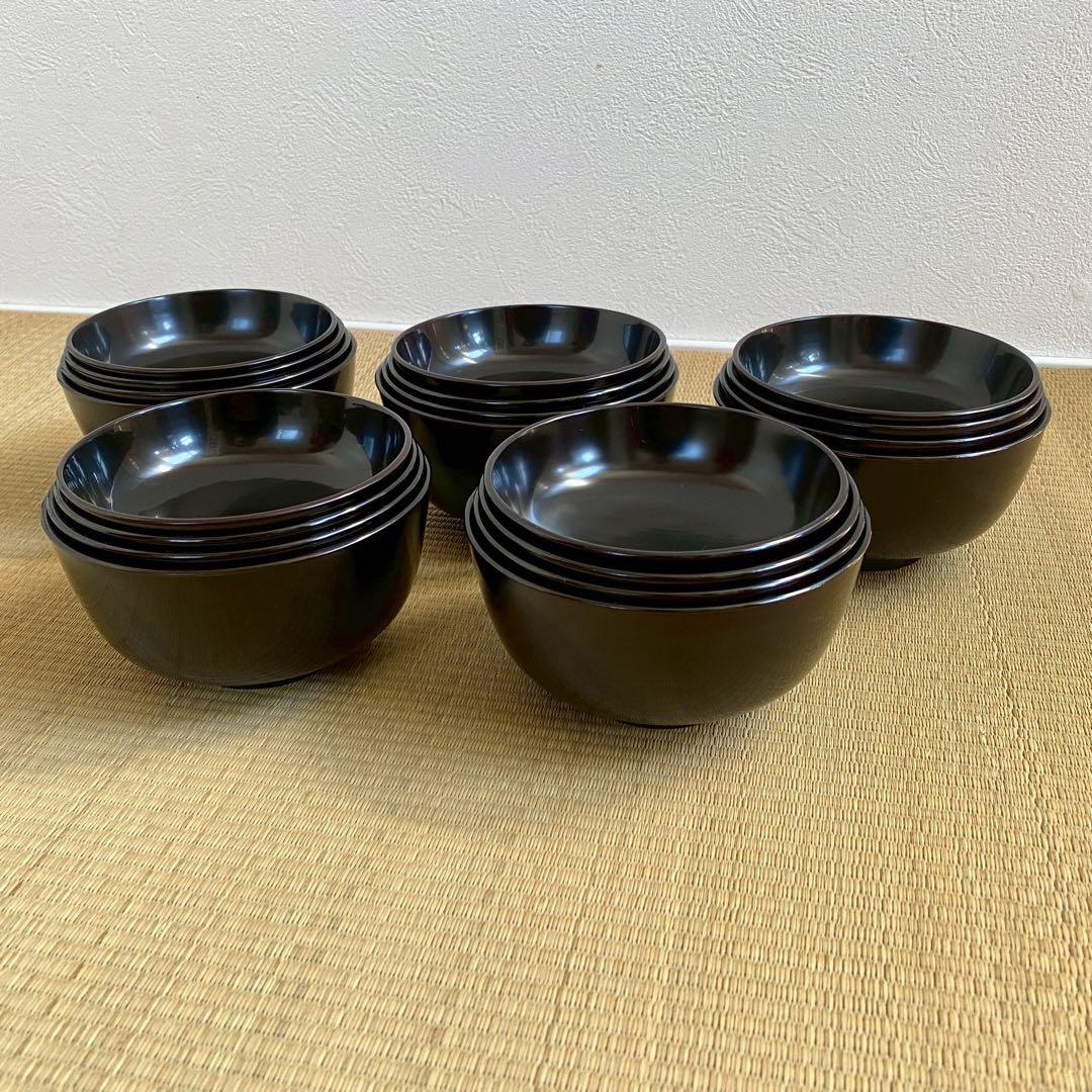 輪島塗 布着【四つ椀 5客組】小丸椀 入れ子 天然木 漆塗 黒真塗 懐石 茶道具