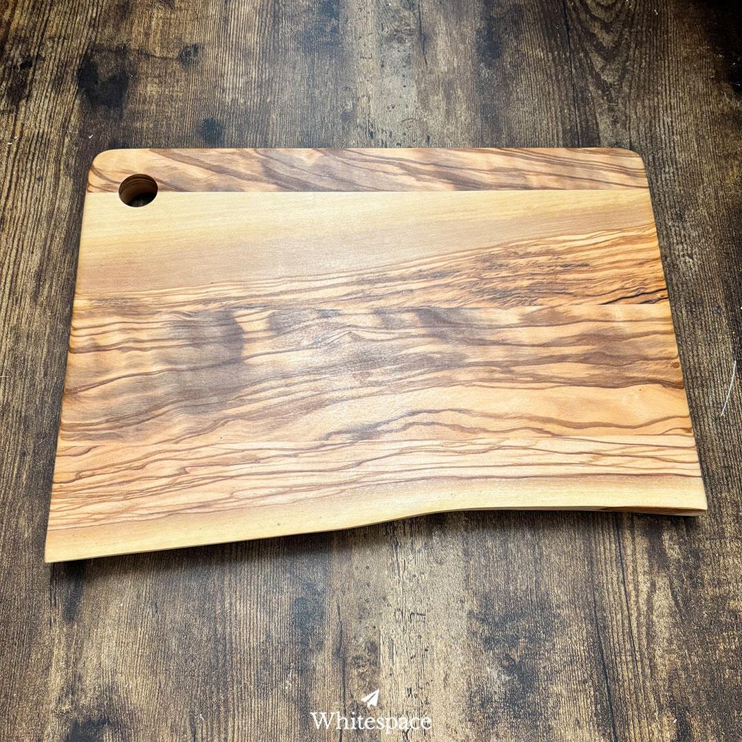 矩形の匠。奥行き イタリアン オリーブウッド カッティングボード まな板 研磨済