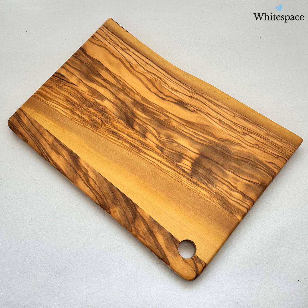 矩形の匠。奥行き イタリアン オリーブウッド カッティングボード まな板 研磨済