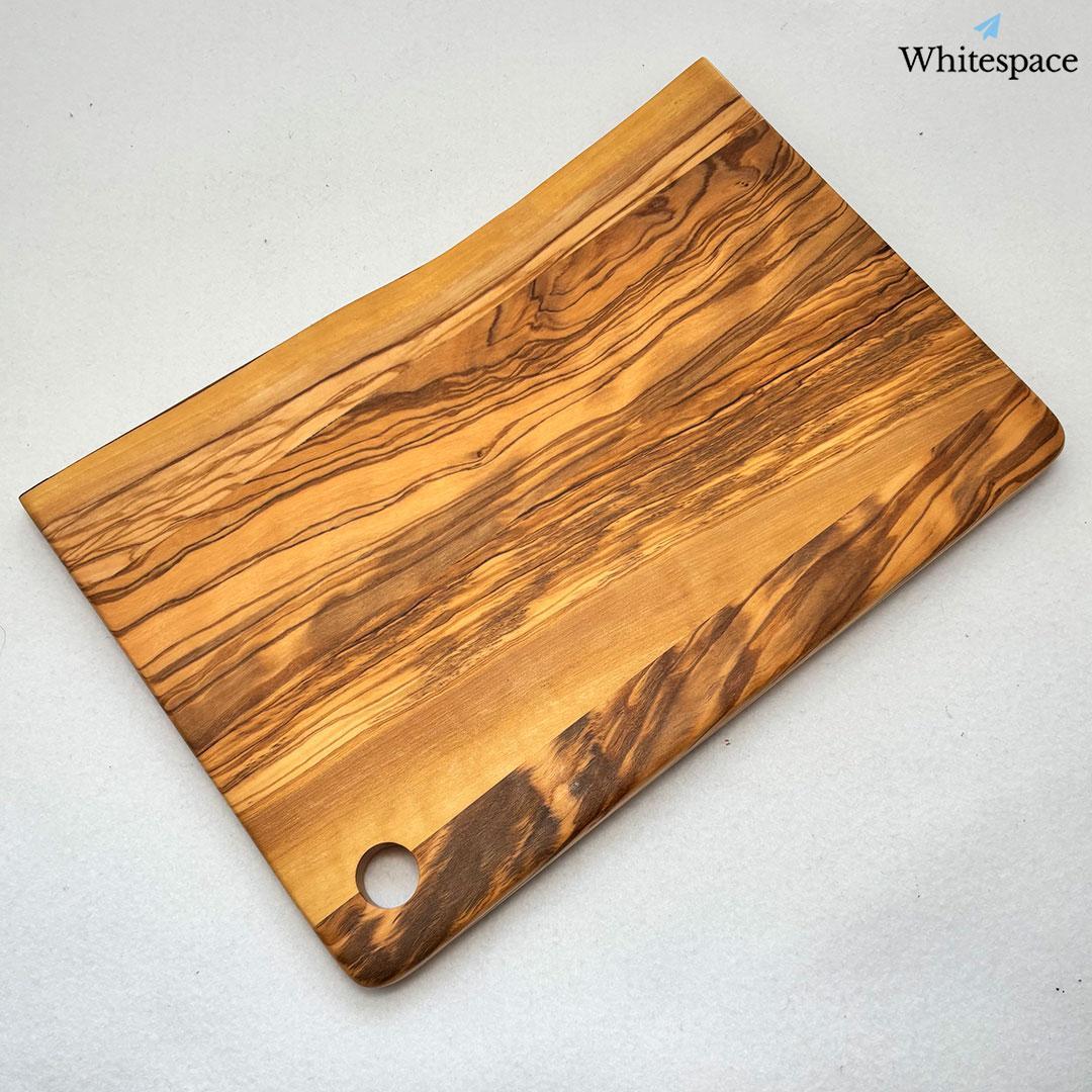 矩形の匠。奥行き イタリアン オリーブウッド カッティングボード まな板 研磨済