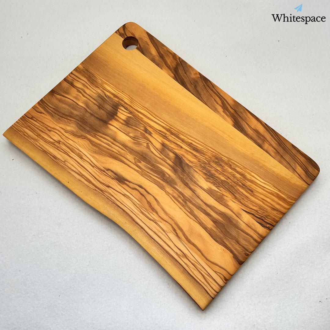矩形の匠。奥行き イタリアン オリーブウッド カッティングボード まな板 研磨済