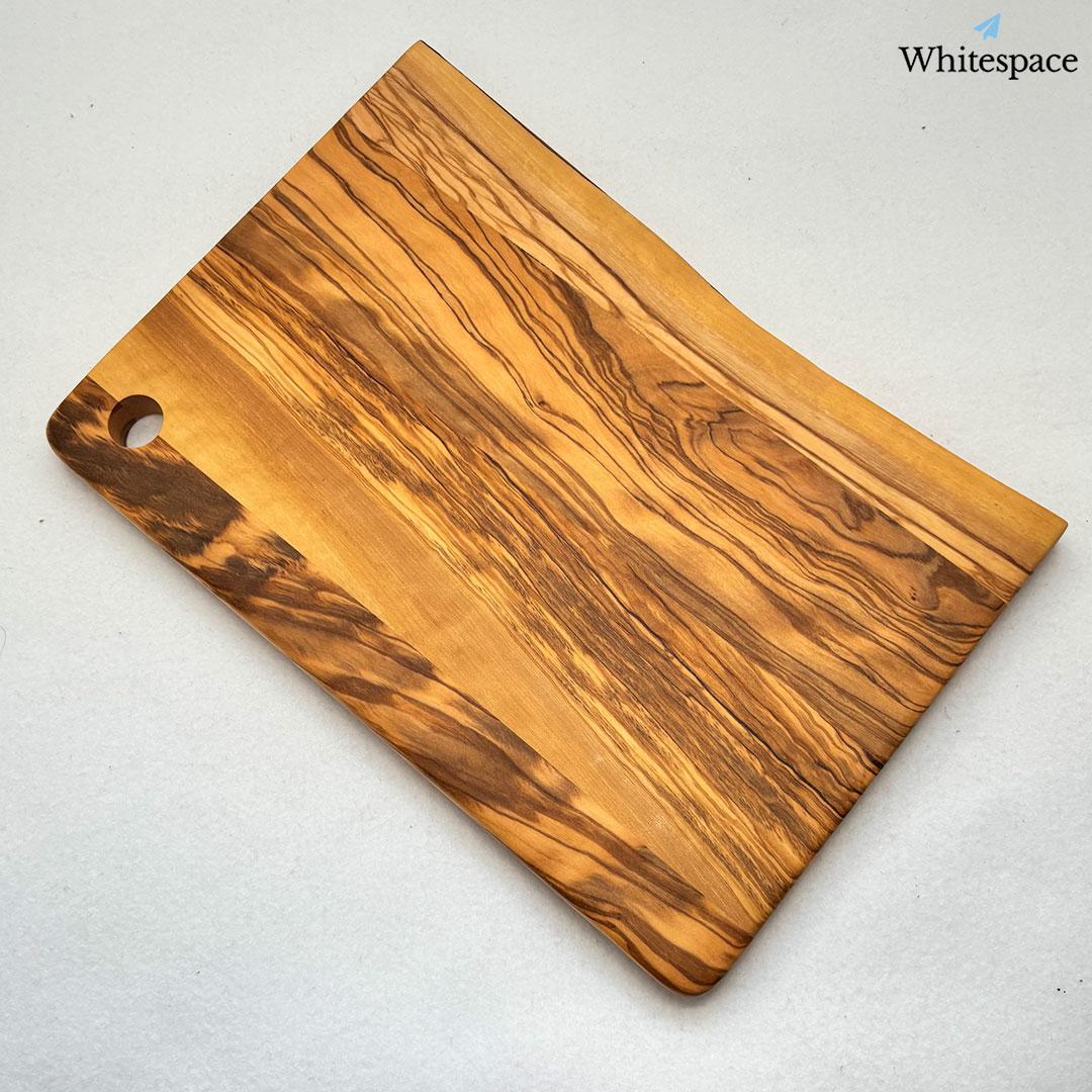 矩形の匠。奥行き イタリアン オリーブウッド カッティングボード まな板 研磨済