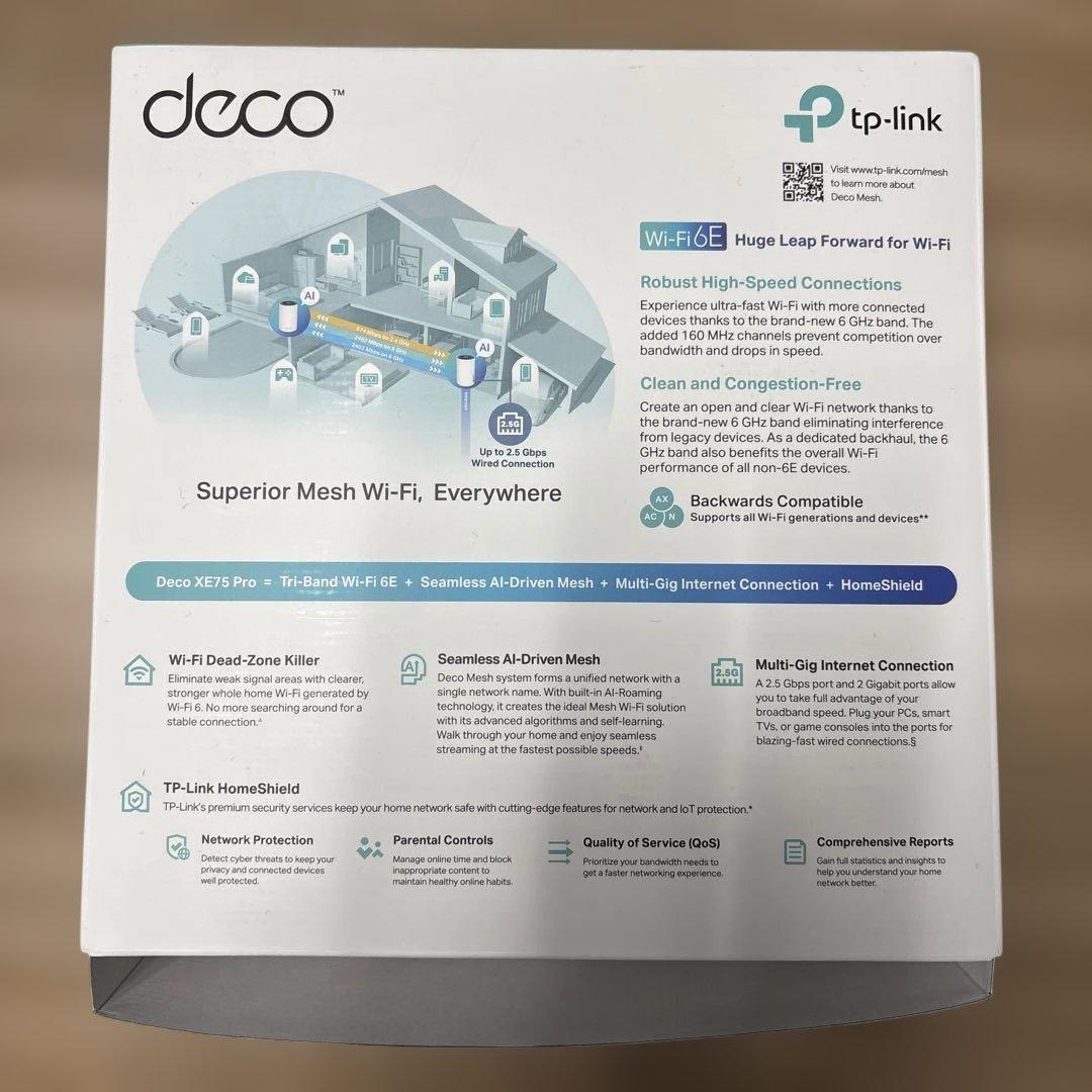 ほぼ新品・TP-Link Deco AXE5400 Wi-Fi 6E ルーター