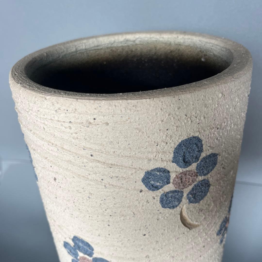 信楽焼長傘立て  花絵 高さ57cm