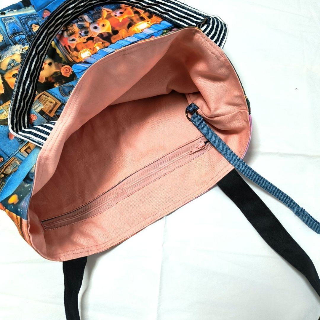 La luna様】ハンドメイドオーダー★女の子★フラットトートバッグ&巾着　5点