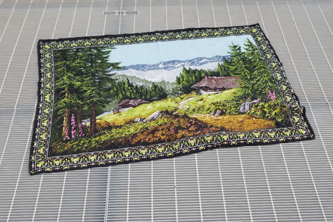 80s Moutain Rug ビンテージ　絨毯　ラグ　ブランケット