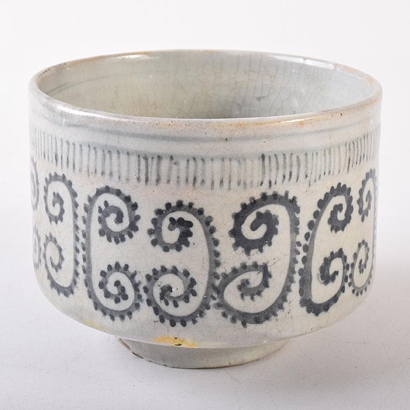 伊万里焼　古伊万里　初期伊万里　蛸唐草文　茶碗　袱紗付　時代箱付　D　R8105