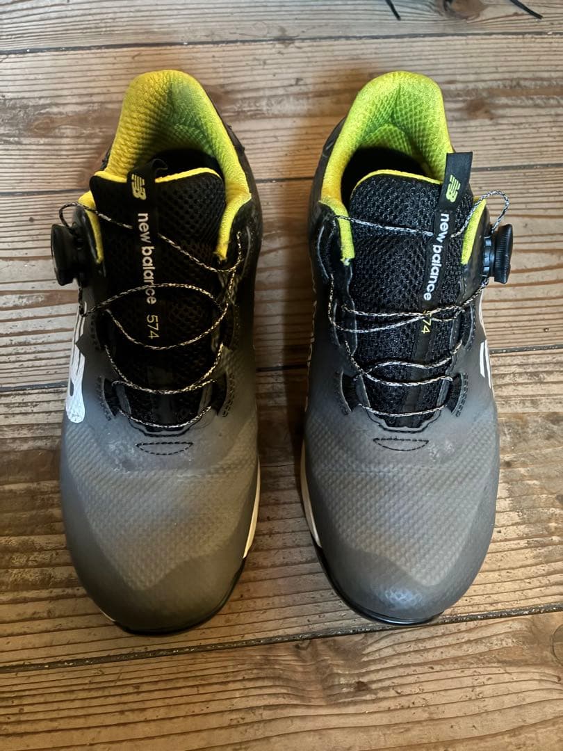 New Balance 574 ゴルフシューズ グレー/イエロー