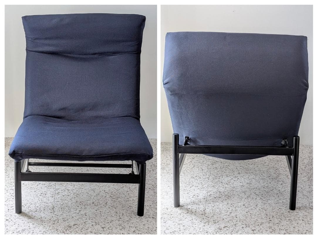 USED MUJI 無印良品 リクライニング ラウンジソファ ネイビー 廃番