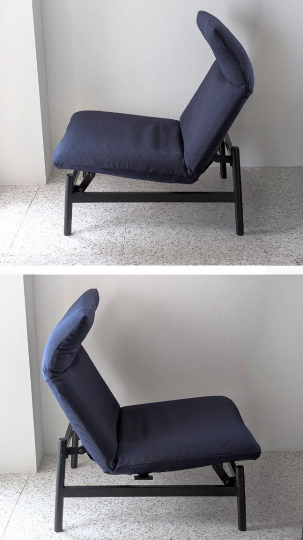 USED MUJI 無印良品 リクライニング ラウンジソファ ネイビー 廃番