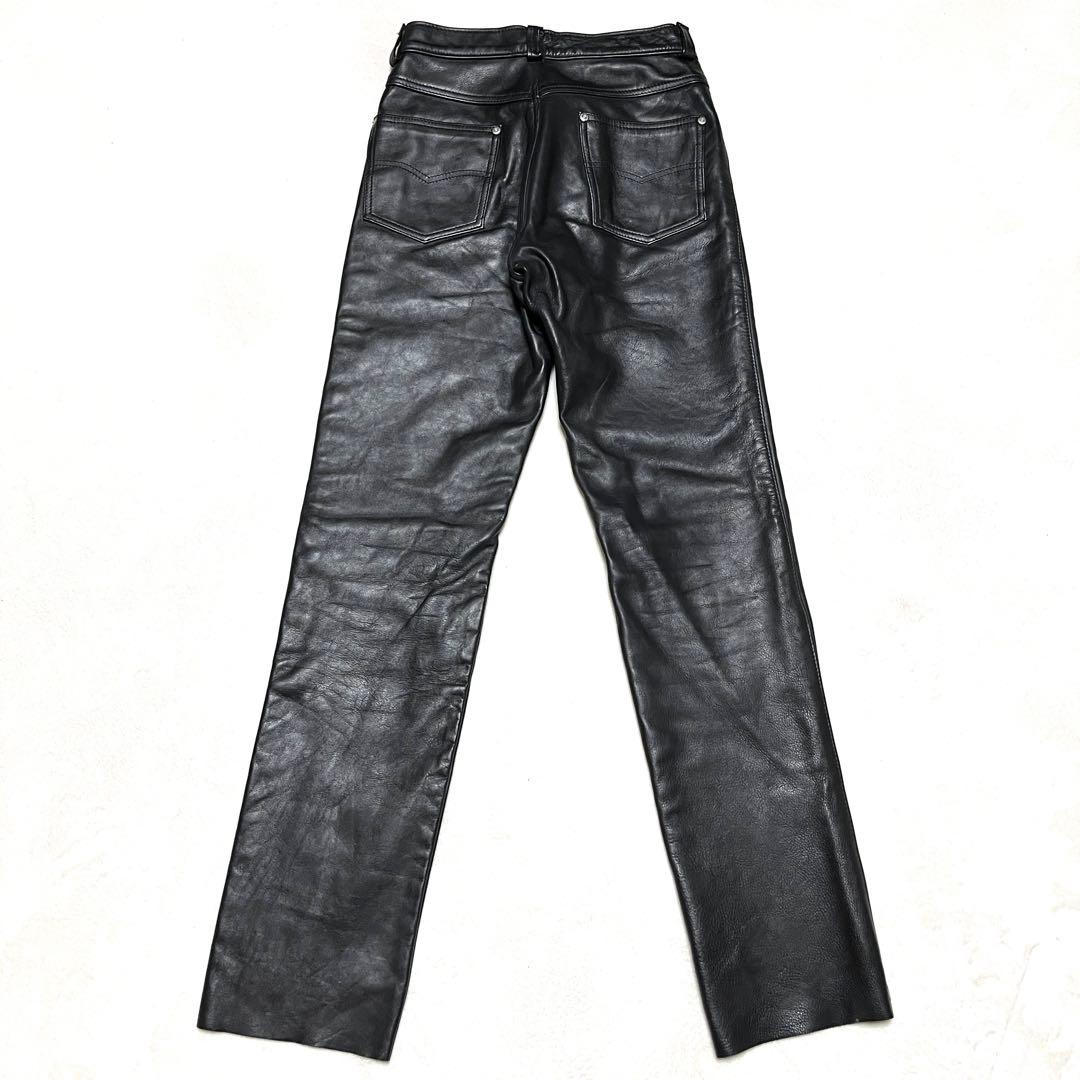 ★美品★schott★60C★レザーライダースパンツ★W30★黒　ブラック★