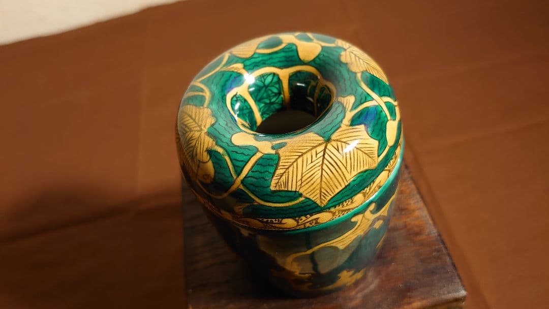 吉田屋窯　青九谷　青手　香炉　古九谷　アンティーク九谷焼　前田家　角福　１客