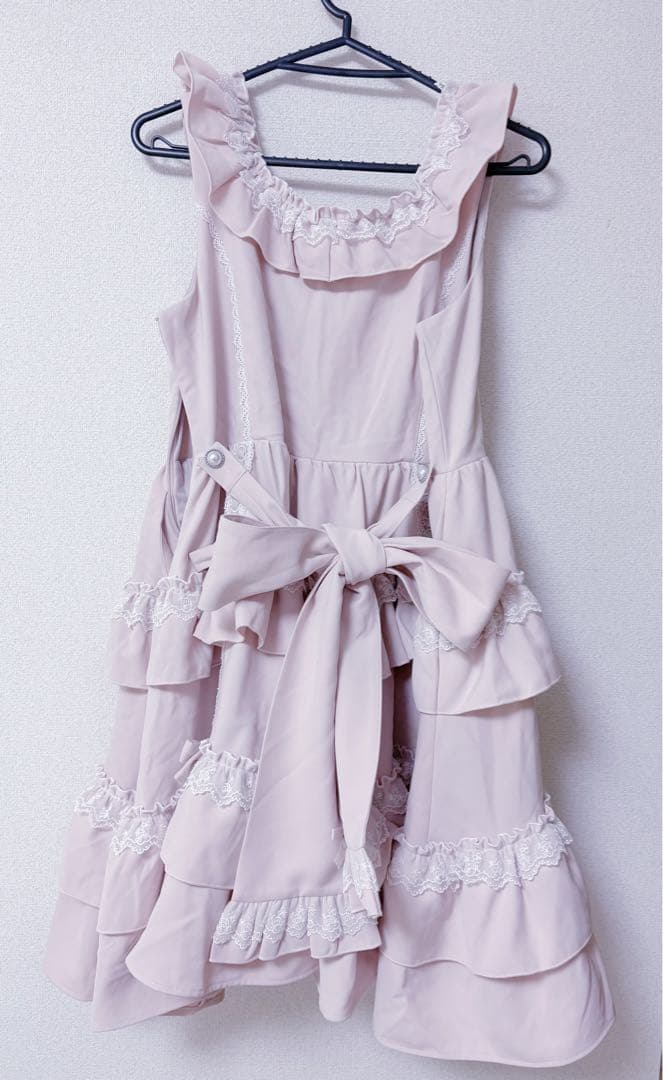 最終値下げ☆フリルたっぷりはしごレースリボンジャンスカ