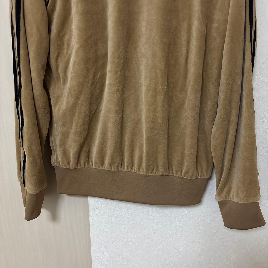 adidas ベロア トラックトップ トラックジャケット ブラウン ブラウン L