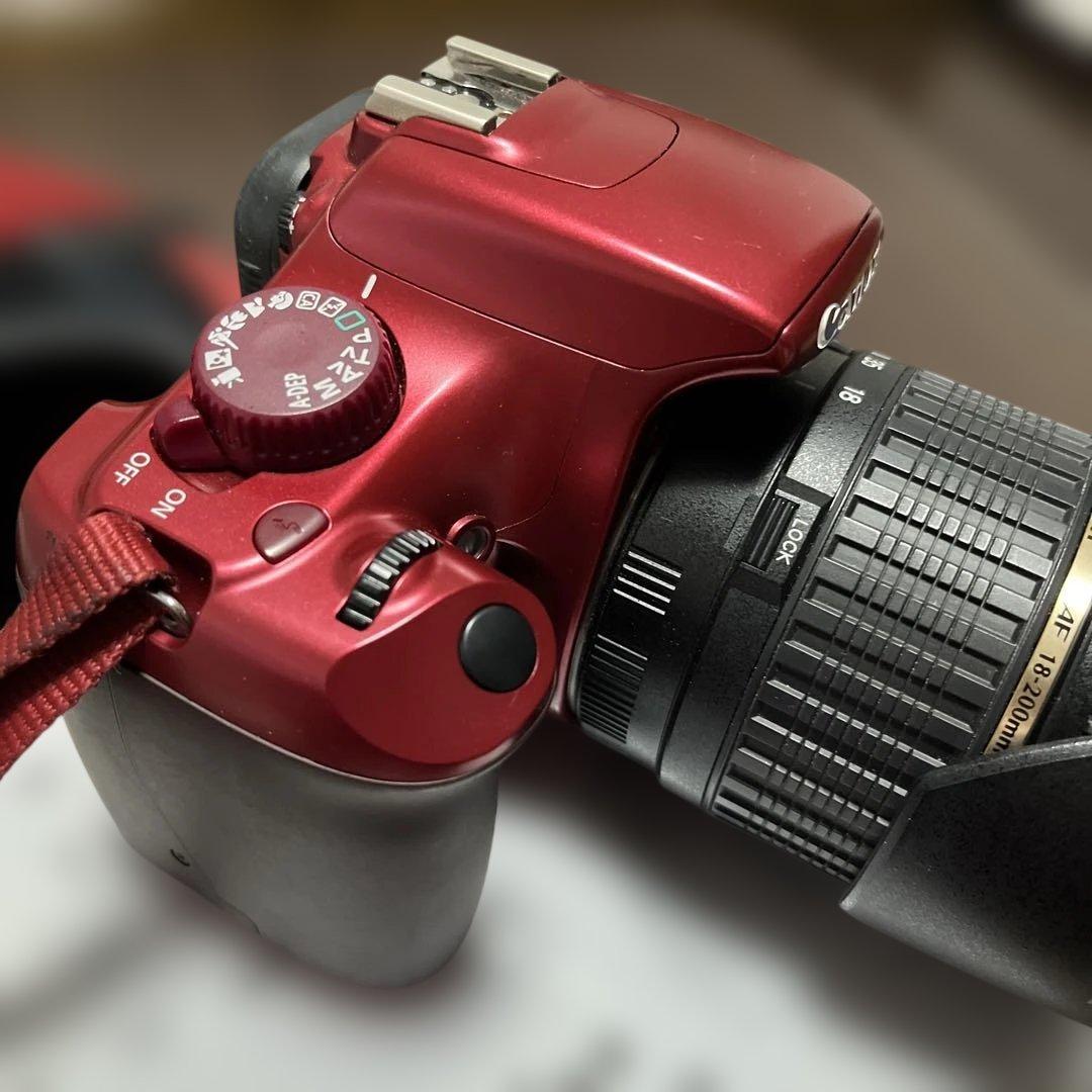 Canon一眼レフ EOS X50 レッド 【レンズ2本付き】