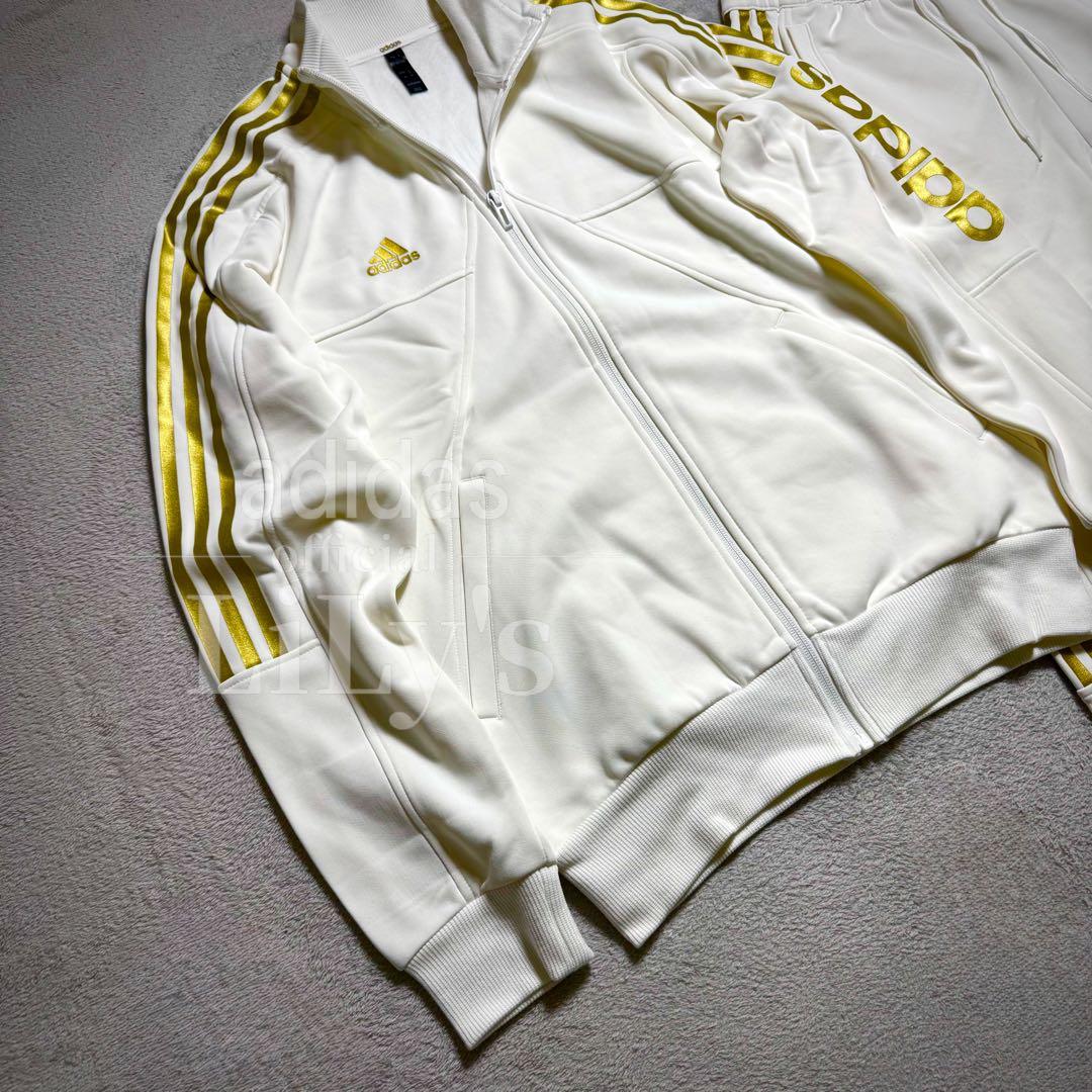【Ｌサイズ】adidas上下セットアップ　新品　白金　定価17,600円　裏起毛