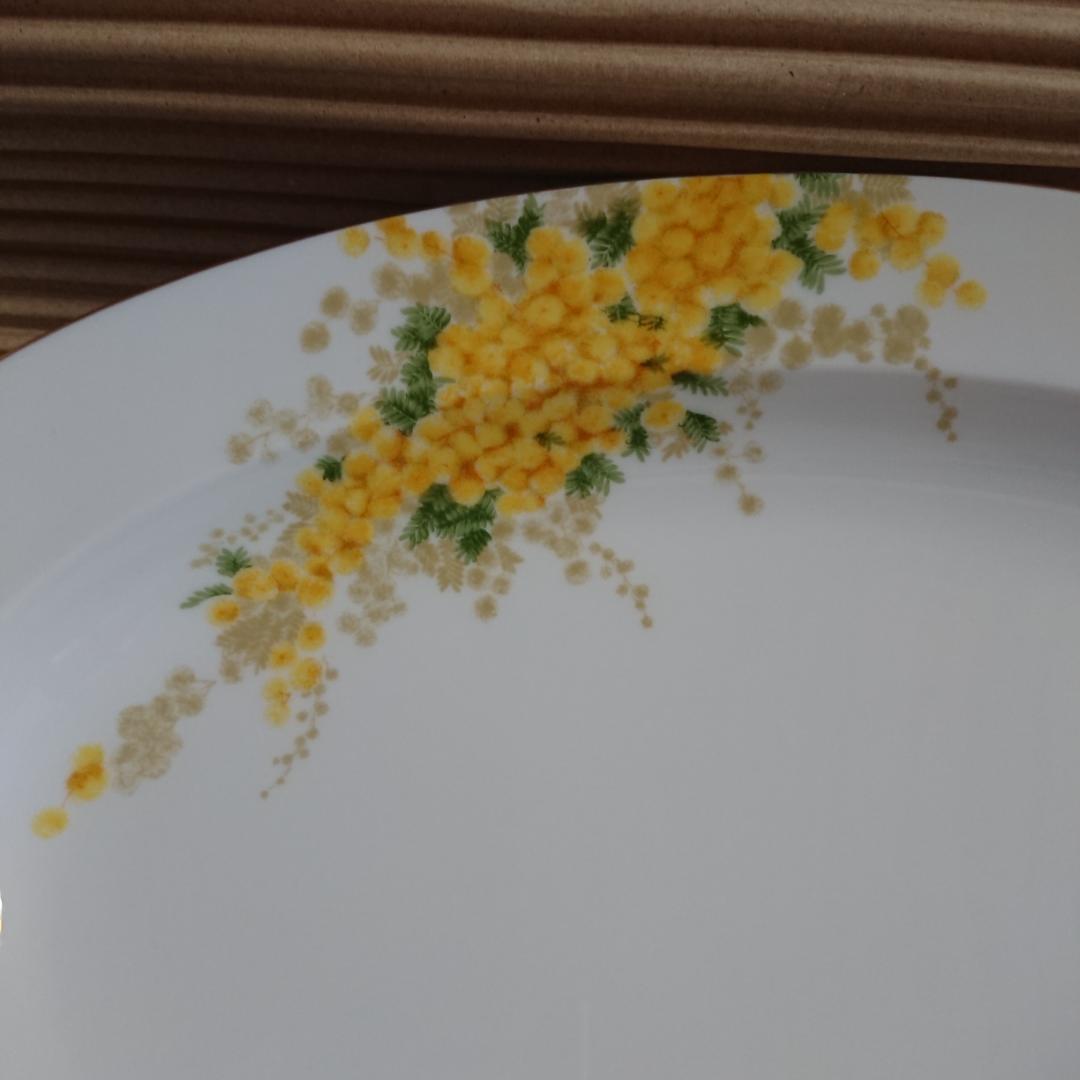 ミモザ 花言葉シリーズ 20cm デザート皿 ペア+37cm プラター 大倉陶園