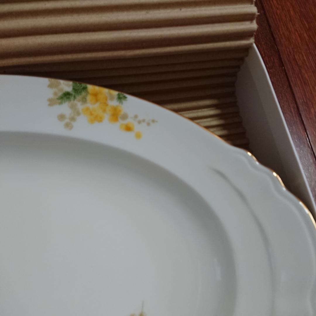ミモザ 花言葉シリーズ 20cm デザート皿 ペア+37cm プラター 大倉陶園