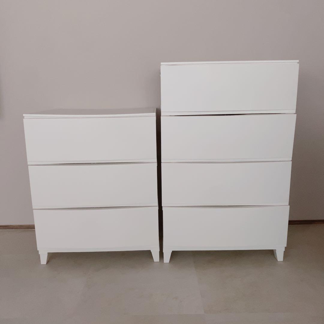 洋服 収納 チェスト ワイド 4段＋3段 セット