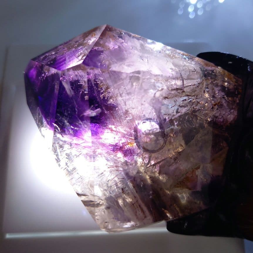 水入りスーパーセブン原石◼️水晶◼️台座付　A